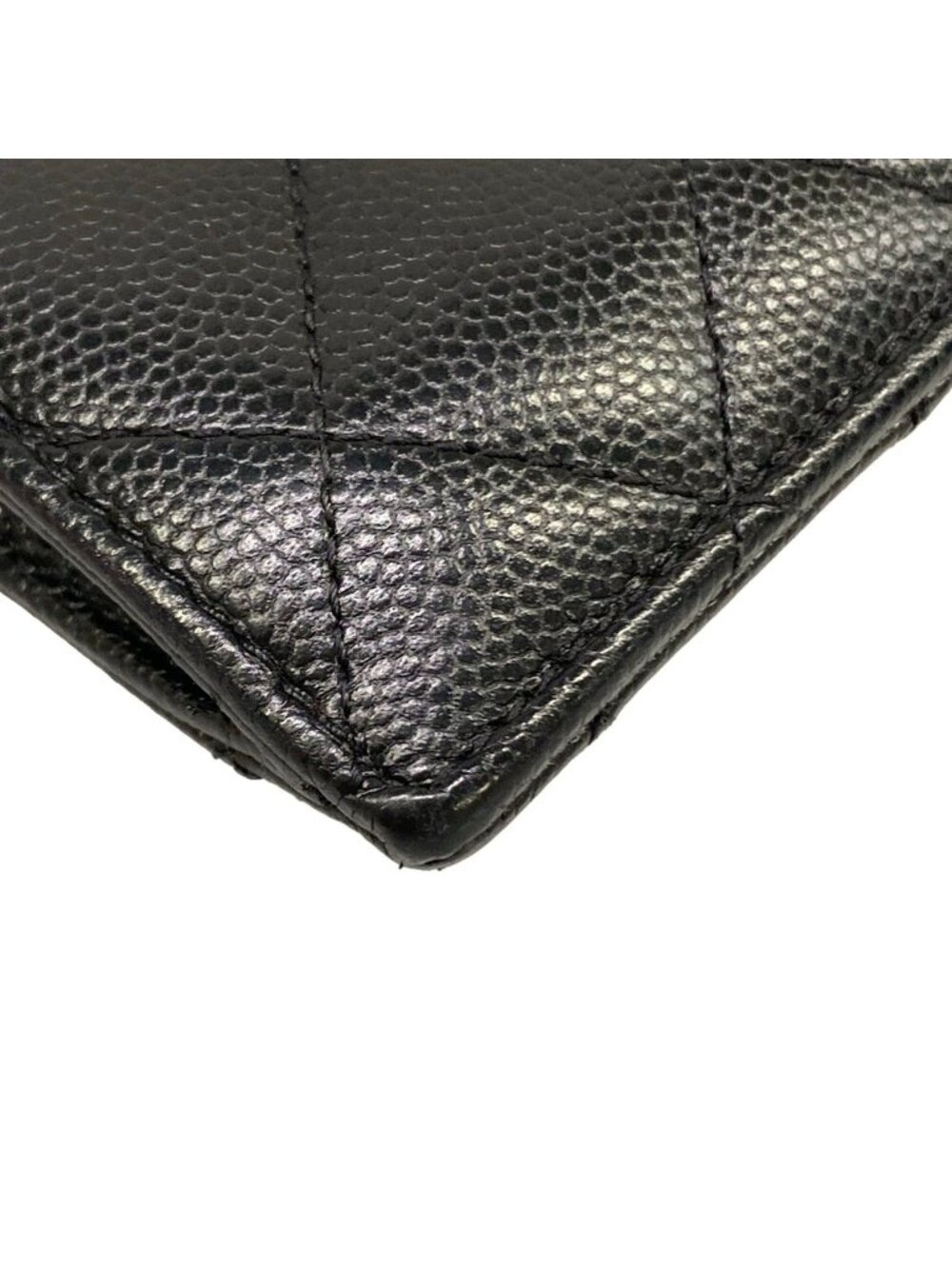 Chanel Coin Case Quilted Black Card with CC Logo Gold - Picture 5 of 13